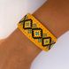 Embroidered Leather Bracelet, Yellow 1100064116 photo 1