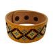 Embroidered Leather Bracelet, Yellow 1100064116 photo 3