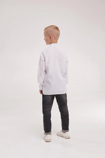 Embroidered shirt for a boy "Star", white on white 11000433 photo