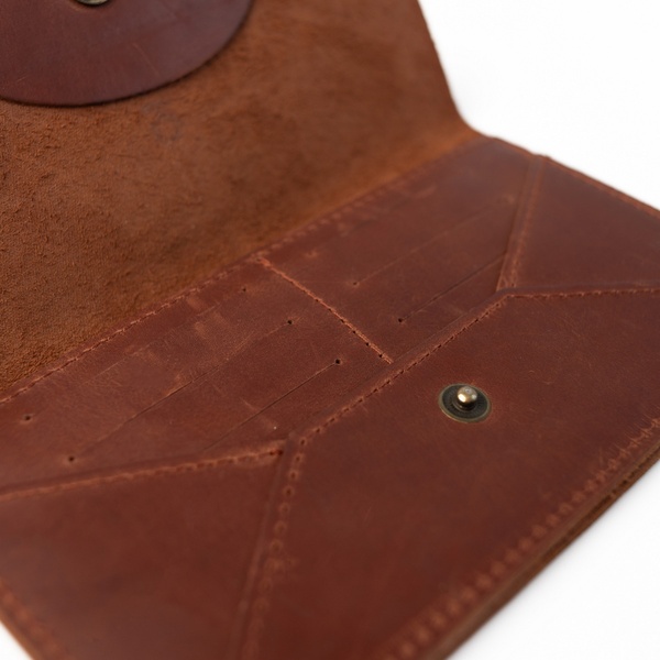 Wallet Envelope, Leather, Brown 40002 photo