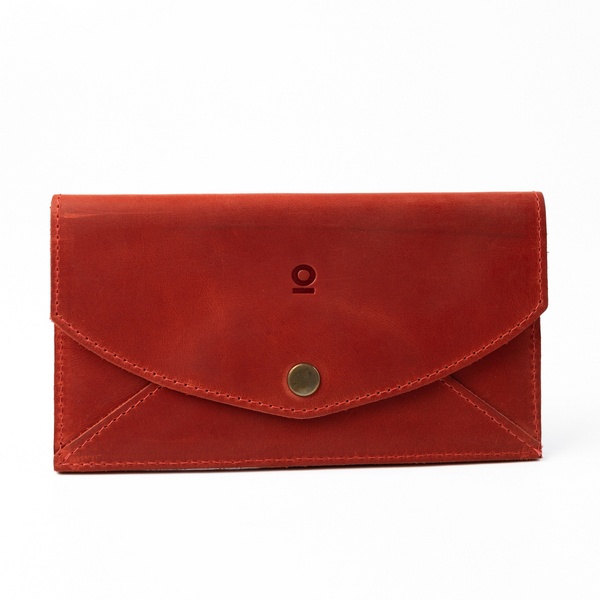 Wallet Envelope, Leather, Red 40003 photo