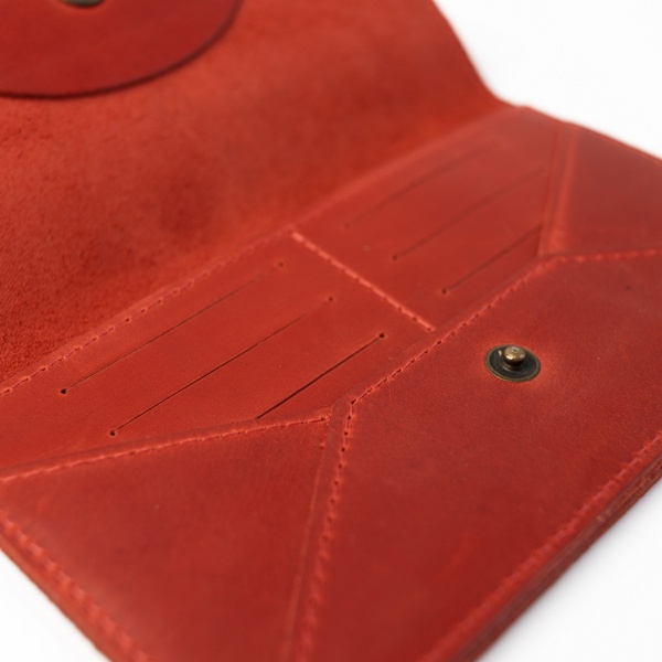 Wallet Envelope, Leather, Red 40003 photo