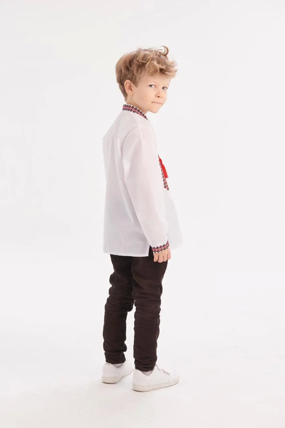 Embroidered shirt for a boy "Marko", red 11000682 photo