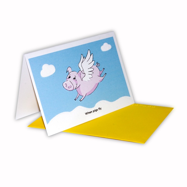 Tactile card "When pigs fly" 60014 photo