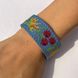 Embroidered Leather Bracelet, Light Blue 11000641-1 photo 1