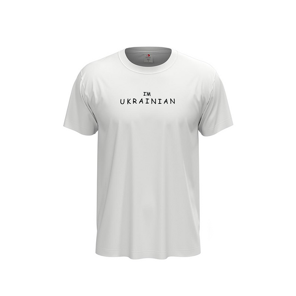 T-shirt white, men's, "I am Ukrainian", size S 11000361 photo