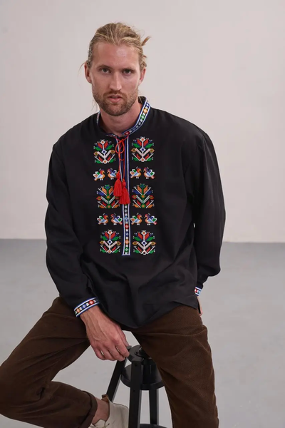 Men's embroidered jacket "Podilska", black 11000542 photo