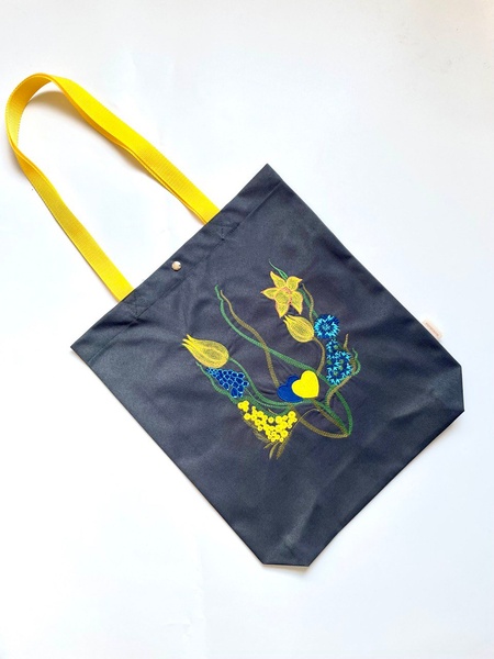 Shopper "Trident Flowers" with Embroidery, Graphite 70006 photo