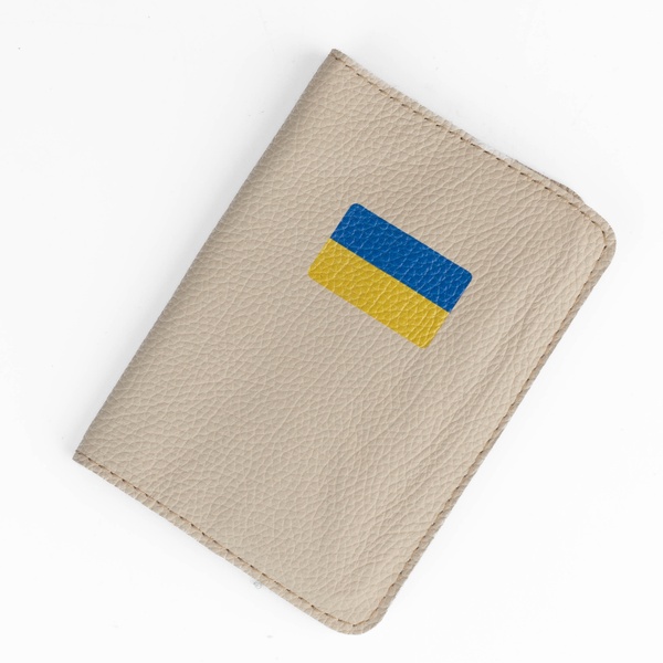 Обкладинка на паспорт Patriot, Шкіра, Бежевий 11000208 фото