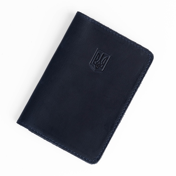 Cover for milit. ID with Trident, Leather, Blue 11000144 photo