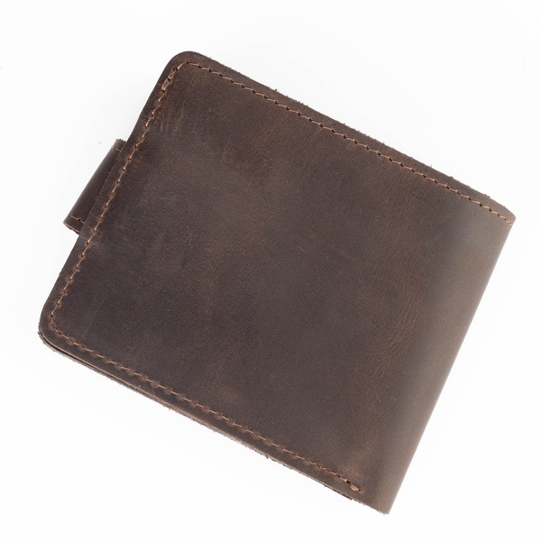 Minimal wallet with coat of arms, Leather, Brown 11000108 photo