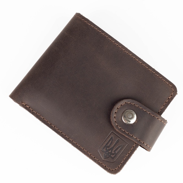 Minimal wallet with coat of arms, Leather, Brown 11000108 photo