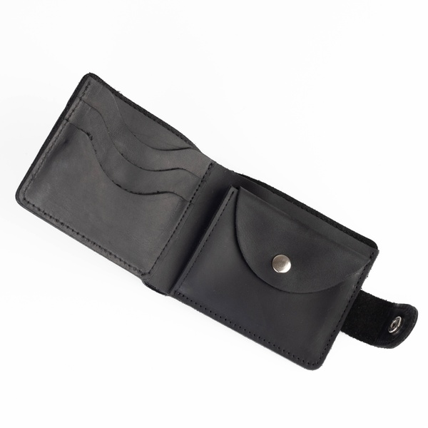 Minimal wallet with coat of arms, Leather, Black 11000106 photo