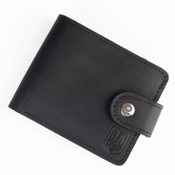 Minimal wallet with coat of arms, Leather, Black 11000106 photo