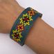 Embroidered Leather Bracelet, Blue/Yellow 11000641-11 photo 1