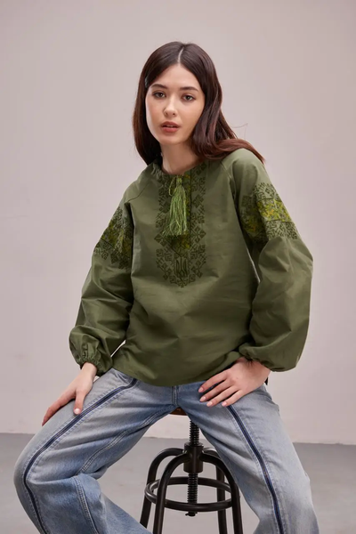 Women's blouse "Victory", khaki 11000438 photo