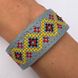 Embroidered Leather Bracelet, Grey/Yellow 1100064113 photo 1