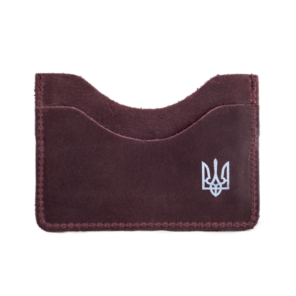 Cardholder patriotic, Leather, Marsala 11000293 photo