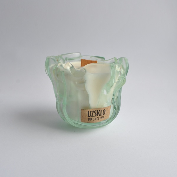 Candle made of recycled glass for 1 wick 11000021 photo