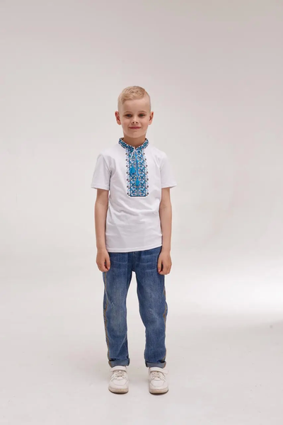 Embroidered t-shirt for a boy "Demyanchyk", blue 11000596 photo