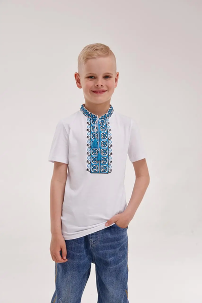 Embroidered t-shirt for a boy "Demyanchyk", blue 11000596 photo