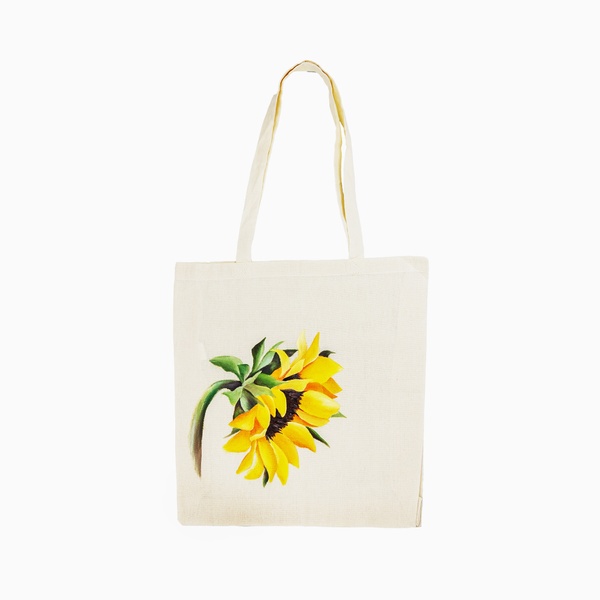 Shopper "Flower", hand-painted, beige 11000191 photo