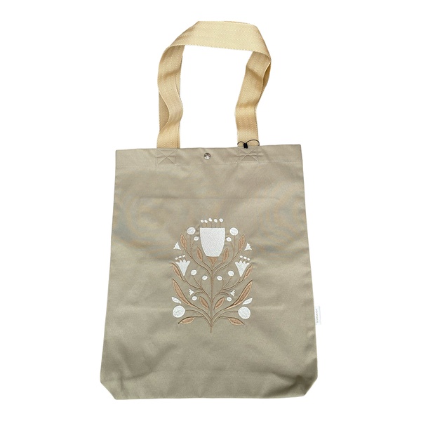 Shopper "Flower" with Embroidery, Beige 70009 photo