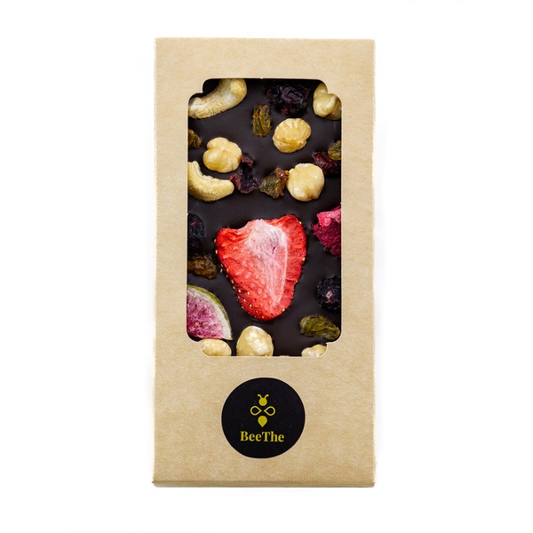 Dark chocolate with nuts and dried fruits, 120g 8112306 photo