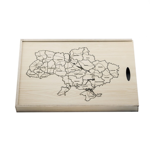 Puzzle map "Ukraine" with stand and wooden box 11000026 photo