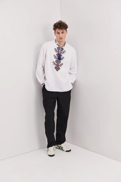 Men's embroidered shirt "Fate", white 11000710 photo